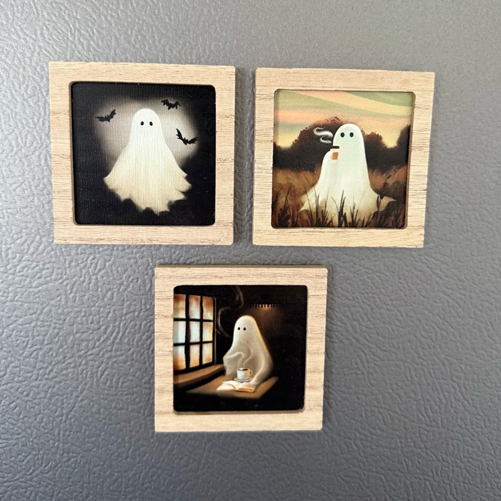 Target Bullseye Ghost Magnets Set Of 3 Halloween 2025